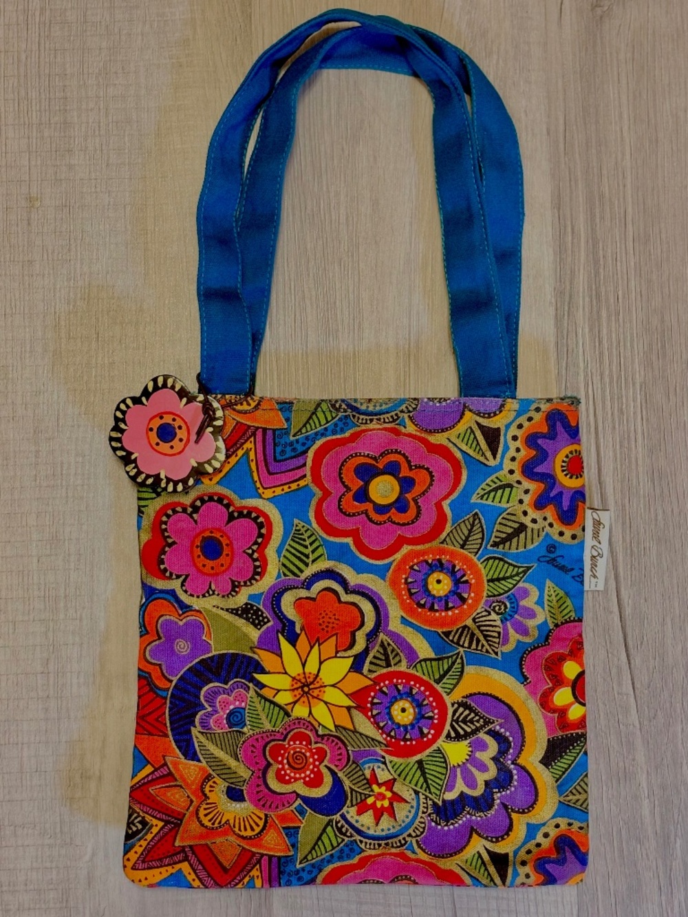 Laurel Burch Floral Tote Bag Bloomcore Purse Garden Cotton Sustainable Boho Cute